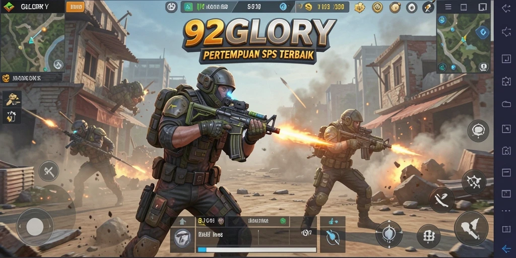 Tampilan aksi mendebarkan dalam game TPS 92GLORY.