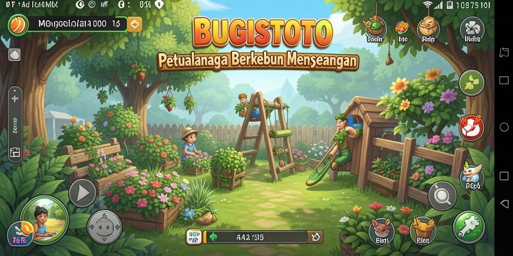 Tampilan screenshot BUGISTOTO menunjukkan aktivitas berkebun yang menarik.