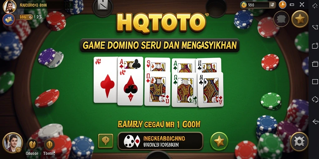Tampilan gameplay Domino di HQTOTO dengan grafik yang menarik.