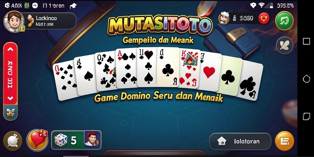 Tampilan utama gameplay MUTASITOTO dengan aksi seru permainan Domino.