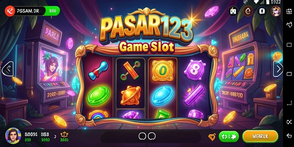 Screenshot menunjukkan momen seru bermain slot di PASAR123.