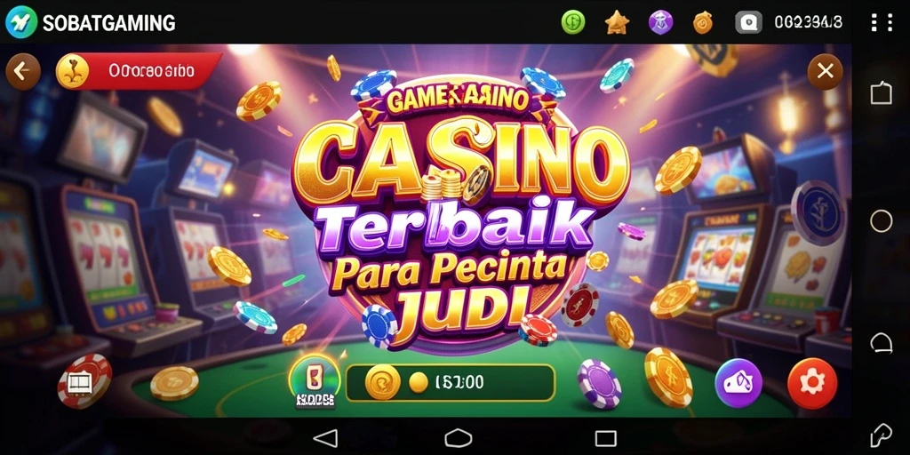 Tampilan utamanya dengan gameplay Kasino yang menarik dan interaktif.