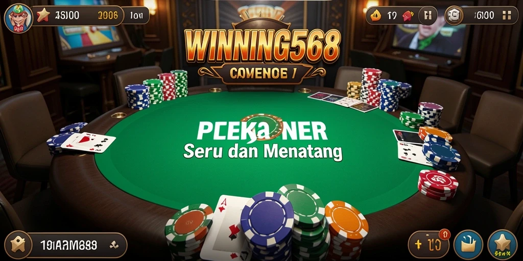 Tampilan gameplay Poker yang menarik di WINNING568.